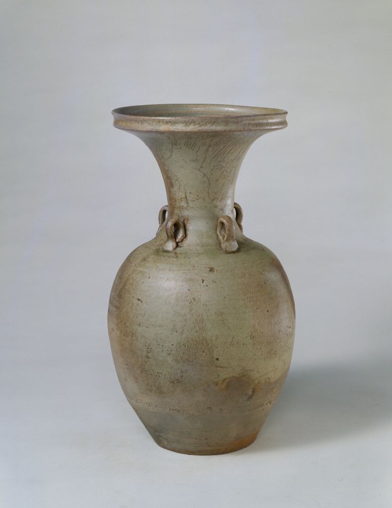 图片[1]-Blue glaze four-series bottle of Yue kiln-China Archive